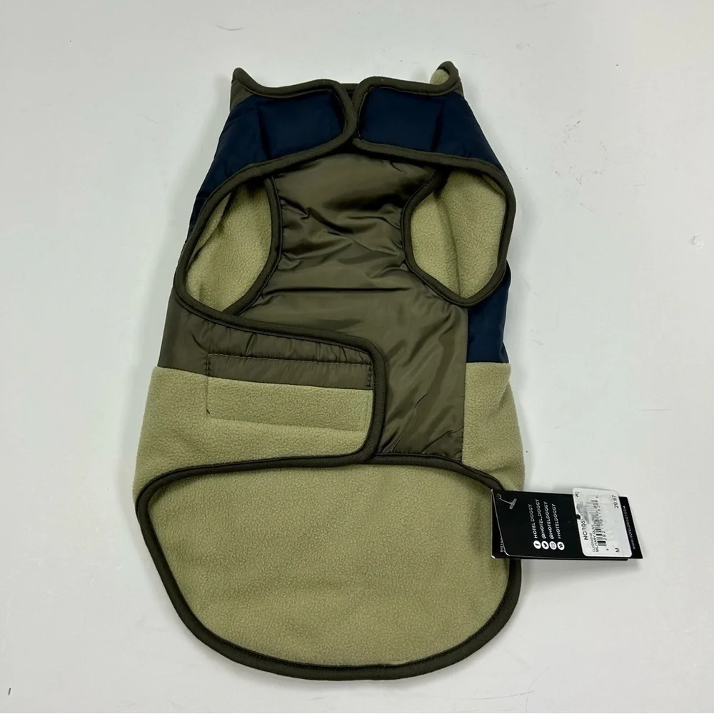 Hotel Doggy Micro fleece Vest Jacket in Olive Green and Navy Blue Size M